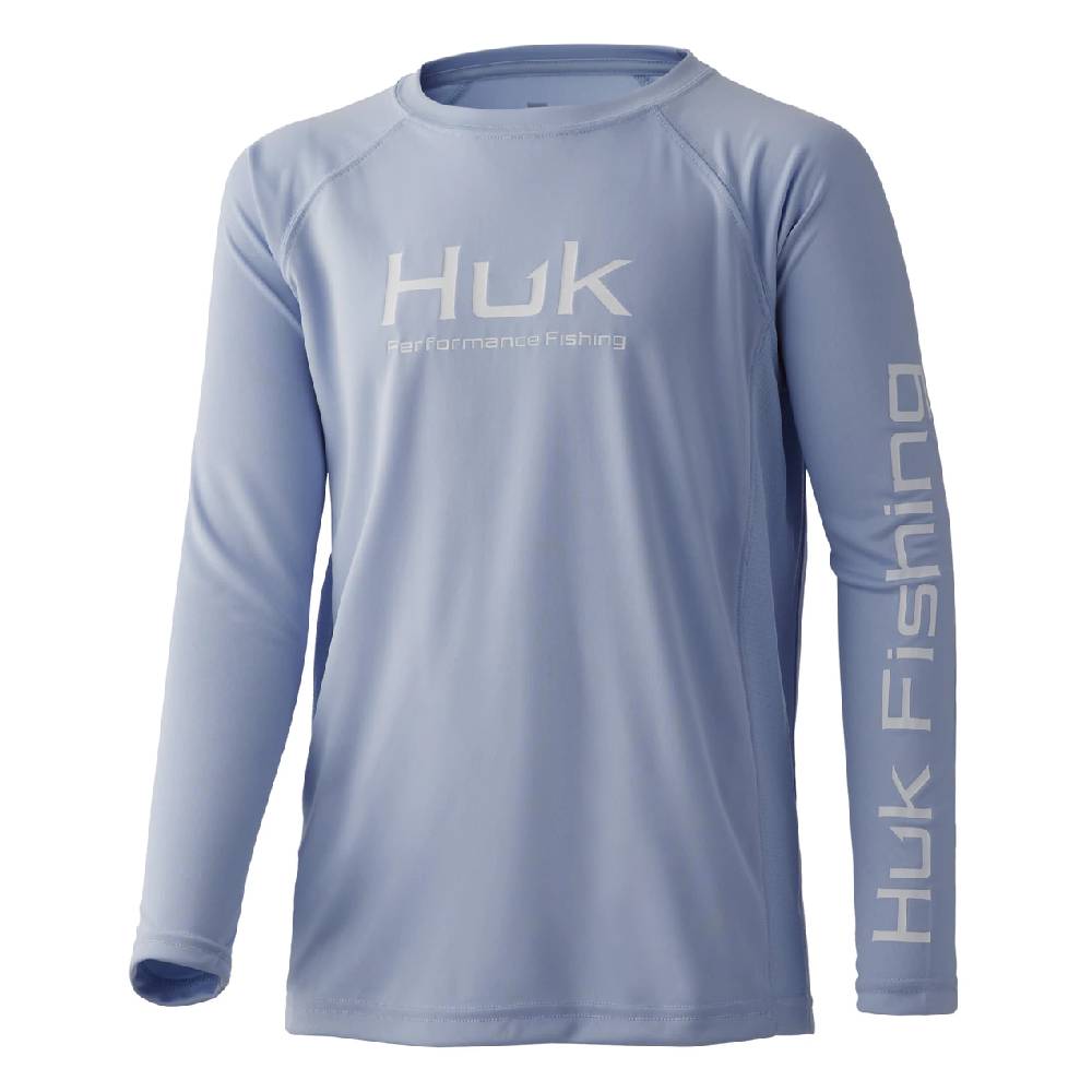 Huk Youth Pursuit Long Sleeve Shirt, Huk Blue / S