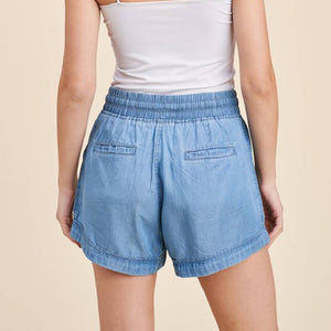 Elastic Drawstring Denim Short WOMEN - Clothing - Shorts STACCATO   
