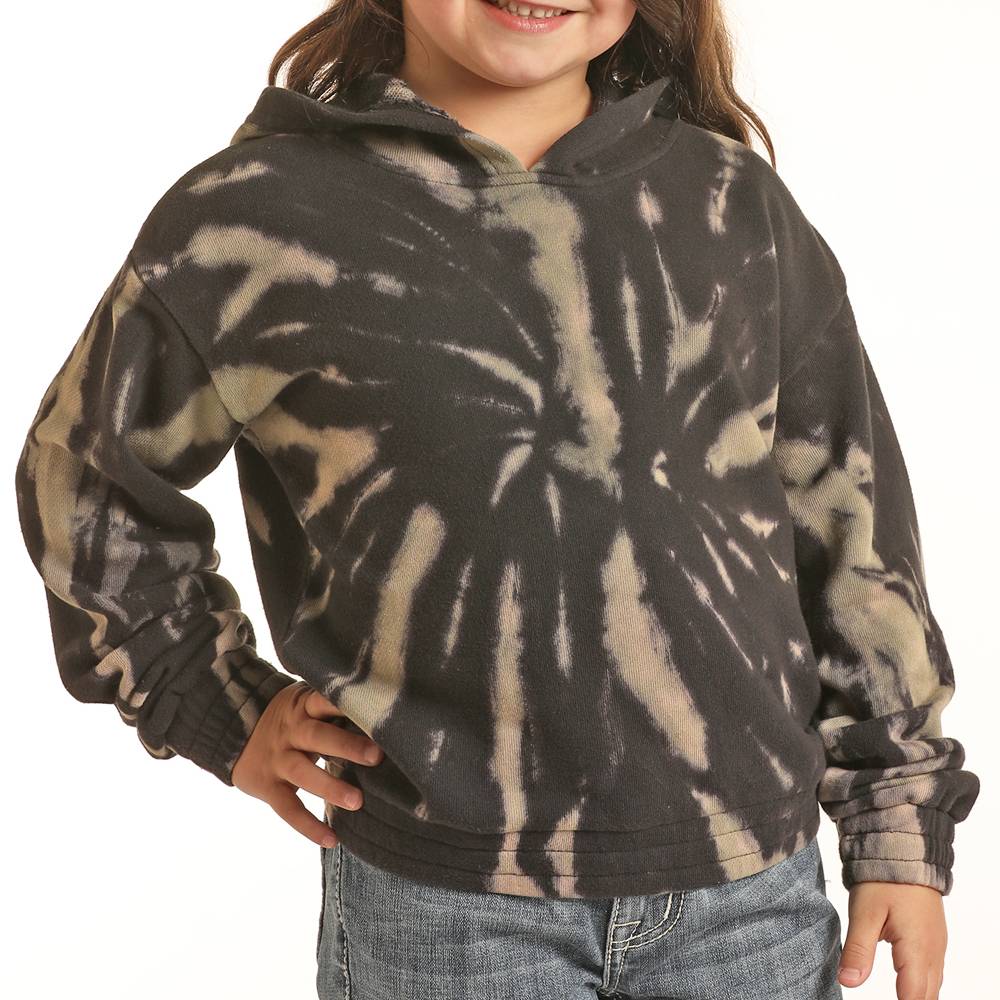 Rock & Roll Denim Girl's Tie Dye Hoodie Olive KIDS - Girls - Clothing - Sweatshirts & Hoodies Panhandle   