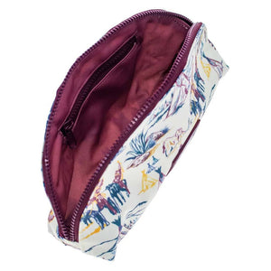 Hooey Small Make Up Bag - Cream Indian/Maroon ACCESSORIES - Luggage & Travel - Cosmetic Bags Hooey   