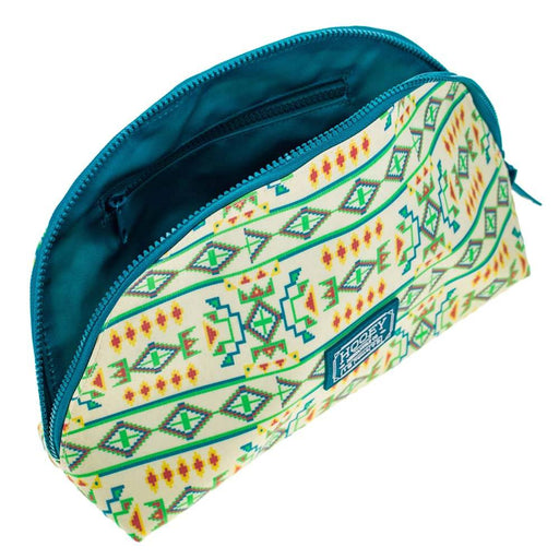 Hooey Large Make Up Bag - Cream/Teal Print ACCESSORIES - Luggage & Travel - Cosmetic Bags Hooey   
