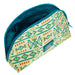 Hooey Large Make Up Bag - Cream/Teal Print ACCESSORIES - Luggage & Travel - Cosmetic Bags Hooey   