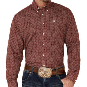 Cinch Medallion Geo Print Button Down Shirt MEN - Clothing - Shirts - Long Sleeve Shirts CINCH   