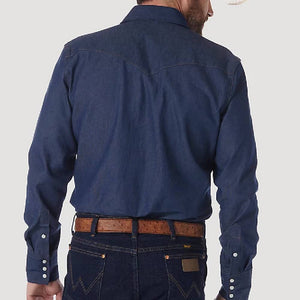 Wrangler Cowboy Cut Firm Finish Western Snap Solid Work Shirt MEN - Clothing - Shirts - Long Sleeve Shirts WRANGLER   