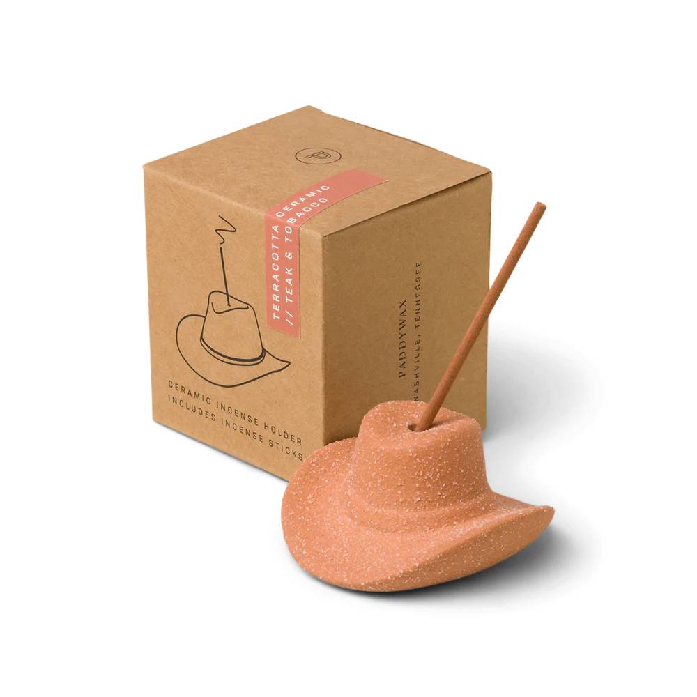 Paddywax Terracotta Cowboy Hat Incense Holder & Sticks HOME & GIFTS - Home Decor - Candles + Diffusers Paddywax   