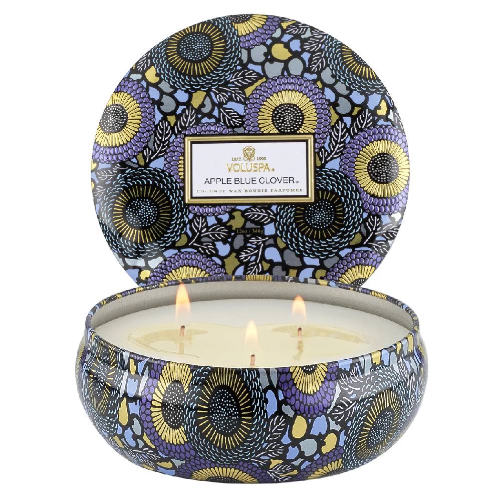 Apple Blue Clover 3 Wick Tin Candle HOME & GIFTS - Home Decor - Candles + Diffusers Voluspa   