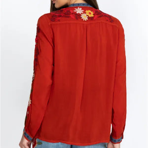 Johnny Was Edie Embroidered  Blouse WOMEN - Clothing - Tops - Long Sleeved Johnny Was Collection   