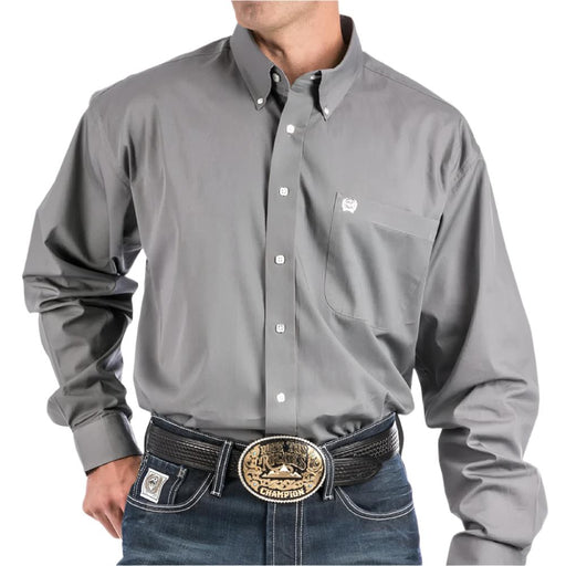 Cinch Men's Solid Grey Button Down Shirt MEN - Clothing - Shirts - Long Sleeve Cinch