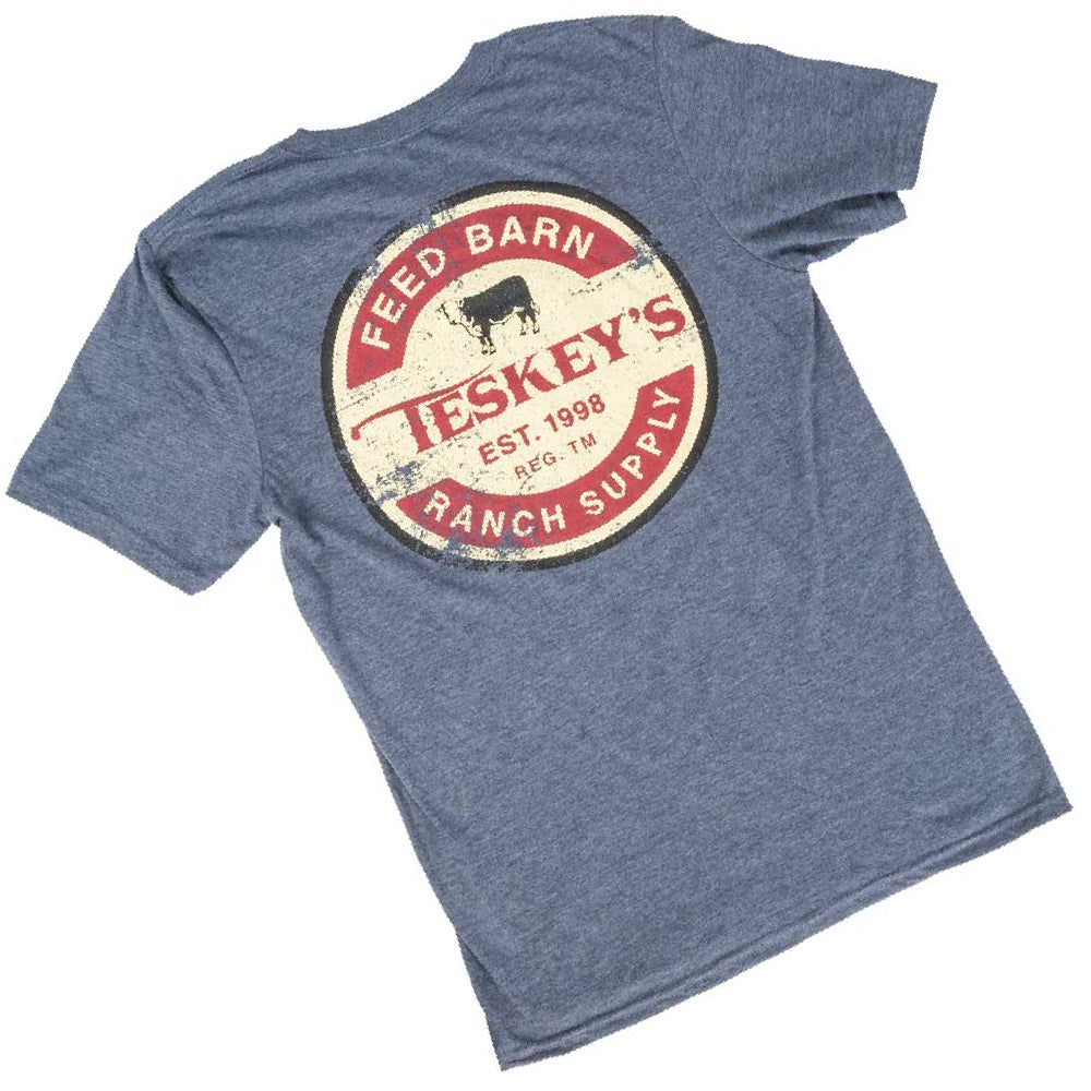 Teskey's Feed Barn Ranch Supply Tee - Heather Navy TESKEY'S GEAR - SS T-Shirts Ouray Sportswear   