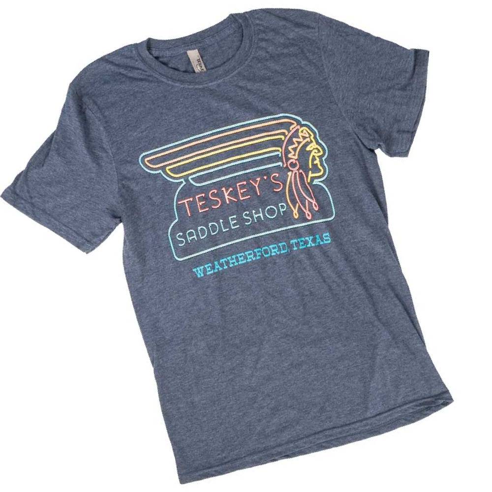 Teskey's Neon Sign Tee - Heather Navy TESKEY'S GEAR - SS T-Shirts Ouray Sportswear   