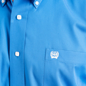 Cinch Men's Solid Blue Button Shirt MEN - Clothing - Shirts - Long Sleeve Shirts Cinch   