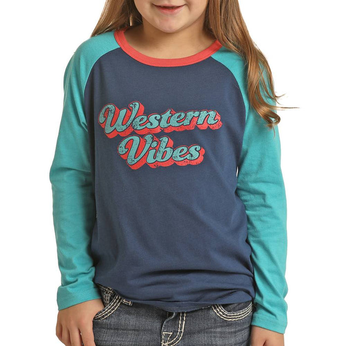 Rock & Roll Denim Girl's Graphic Baseball Tee KIDS - Girls - Clothing - T-Shirts Panhandle   