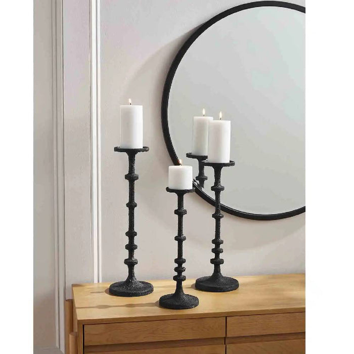 Medium Black Metal Candlestick HOME & GIFTS - Home Decor - Decorative Accents Mud Pie   
