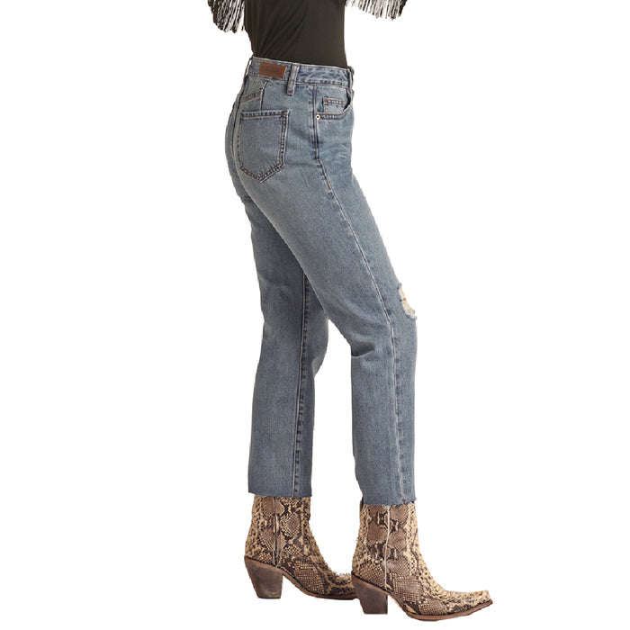 * Rock & Roll Denim Distressed Straight Crop Jean - FINAL SALE *Size 32 WOMEN - Clothing - Jeans Panhandle