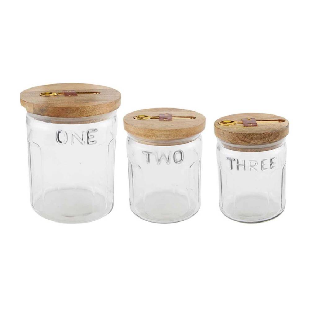 Mud Pie Glass Canisters Set HOME & GIFTS - Tabletop + Kitchen - Kitchen Decor Mud Pie   