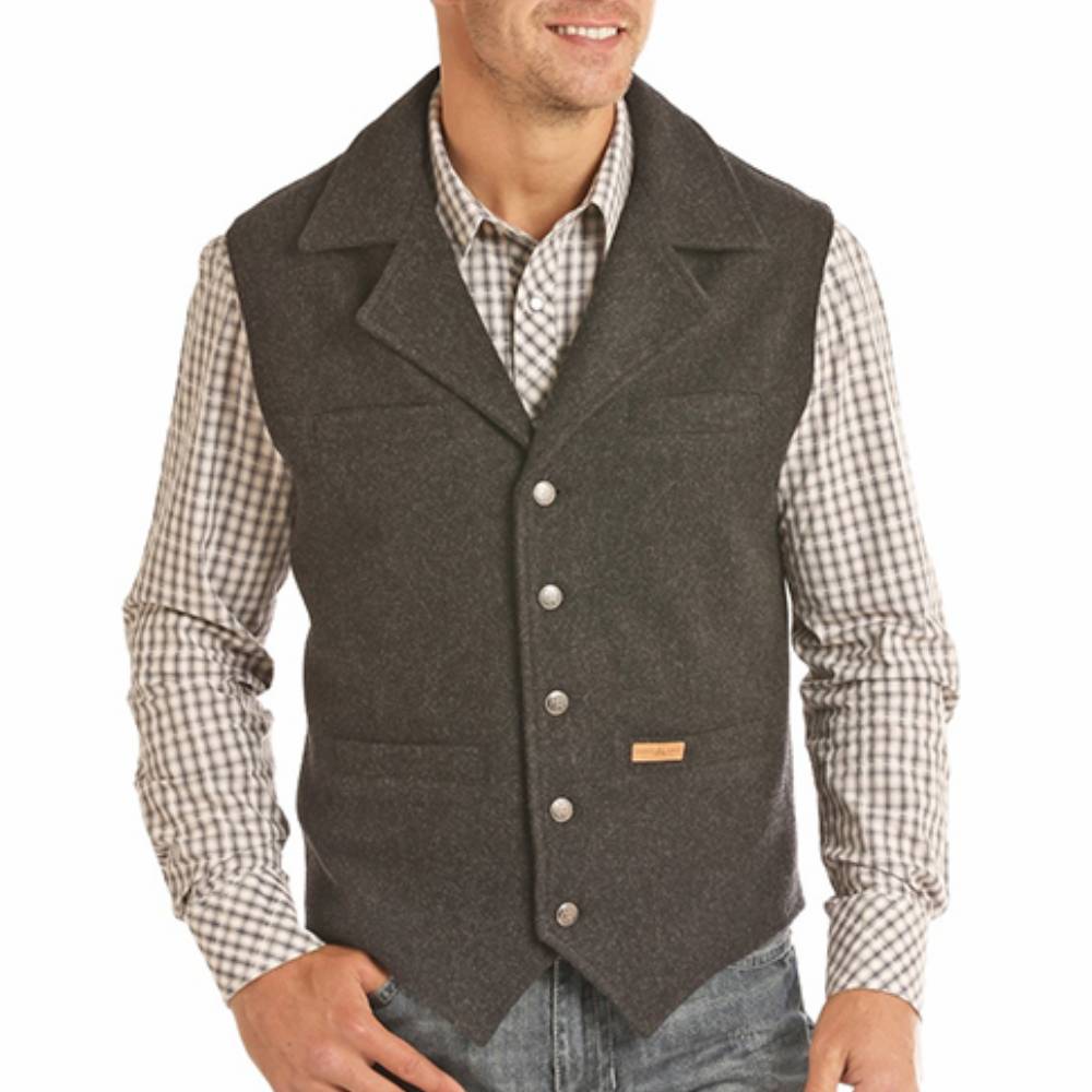 Powder River Montana Wool Vest - Charcoal MEN - Clothing - Outerwear - Vests Panhandle   