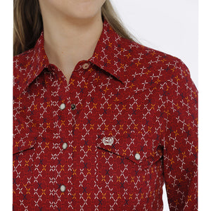 Cinch Women's Geo Print Snap Shirt WOMEN - Clothing - Tops - Long Sleeved Cinch   