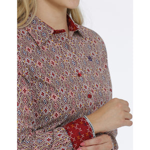 Cinch Long Sleeve Multi Print Shirt WOMEN - Clothing - Tops - Long Sleeved Cinch   