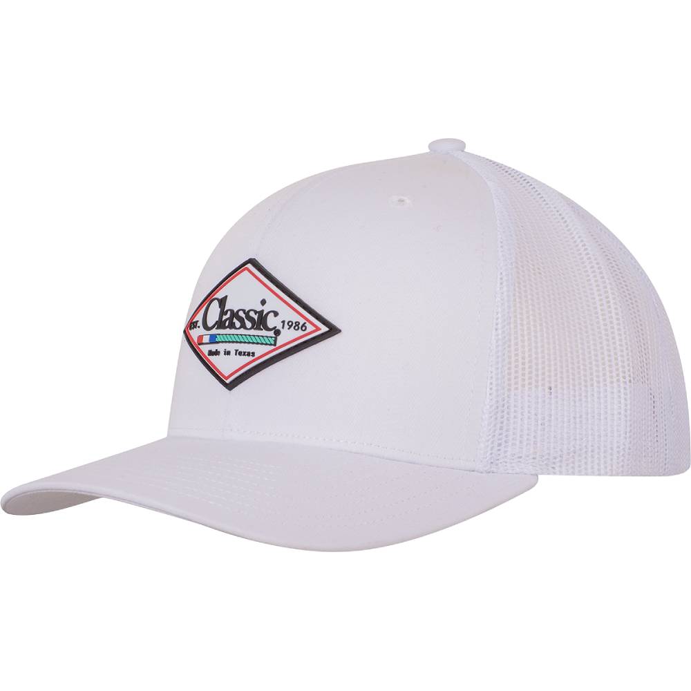 Classic Rope Cap with Diamond Patch Logo HATS - BASEBALL CAPS Classic White  