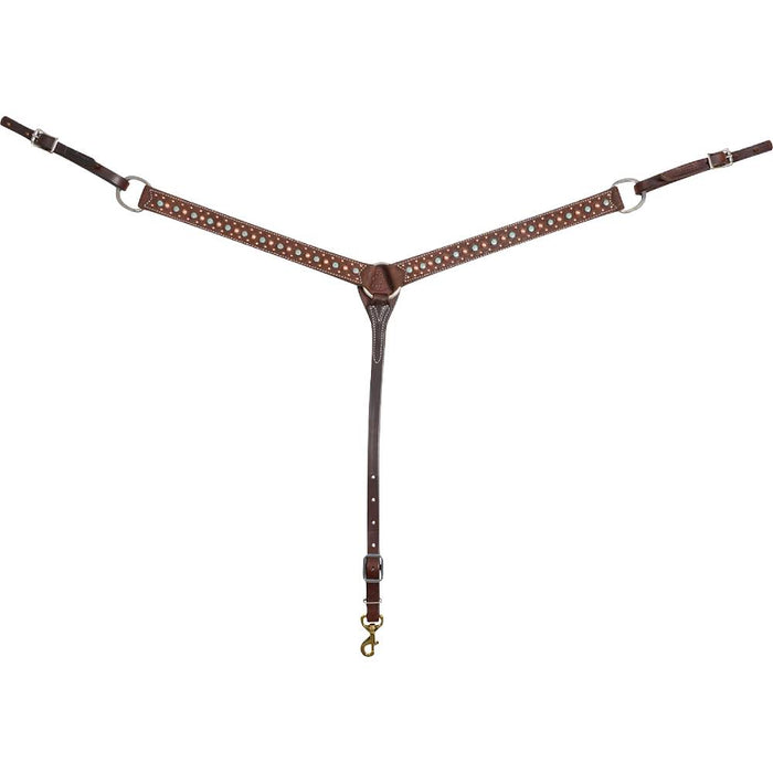 Martin Saddlery Floral Dots Chocolate Breast Collar Tack - Breast Collars Martin Saddlery