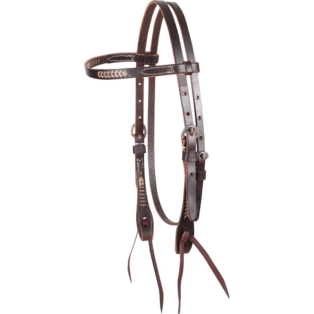 Oxbow Tack Chocolate Browband Headstall with Rawhide Accents main image 1