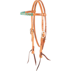 Martin Saddlery Colored Lace Browband Headstall Tack - Headstalls Martin Saddlery Turquoise Lace  