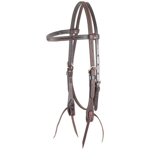 Martin Saddlery Roughout Browband Headstall Tack - Headstalls Martin Saddlery Chocolate Roughout  