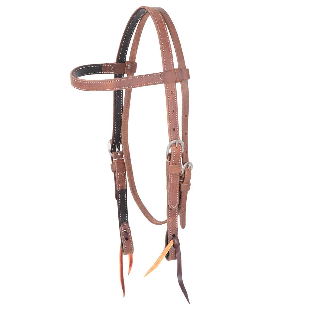 Martin Saddlery Lined Doubled & Stitched Browband Headstall Tack - Headstalls Martin Saddlery   