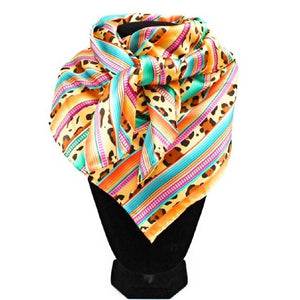 Stripe Leopard Wild Rag ACCESSORIES - Additional Accessories - Wild Rags & Scarves M&F Western Products   