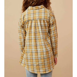 Hayden Girl's Pocket Plaid Button Top - FINAL SALE KIDS - Girls - Clothing - Tops - Long Sleeve Tops Hayden Los Angeles   