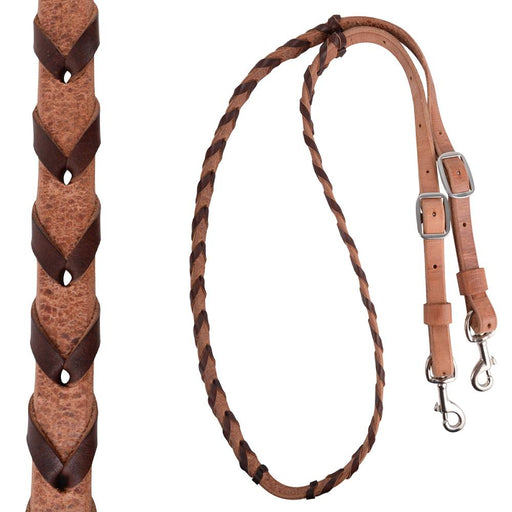 Martin Saddlery Laced Harness Barrel Rein Tack - Reins Martin Saddlery 3/4" Chocolate 