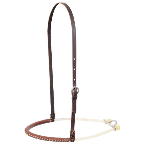 Martin Saddlery Single Rope Harness Leather Covered Noseband Tack - Nosebands & Tie Downs Martin Saddlery Natural