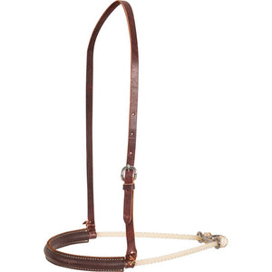 Martin Saddlery Single Rope with Leather Covered Noseband Tack - Nosebands & Tie Downs Martin Saddlery Chocolate  