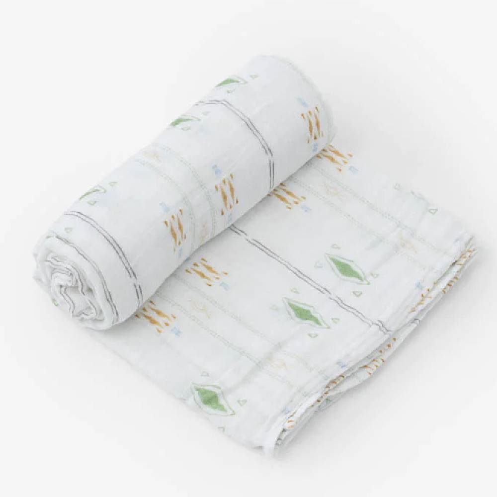 Muslin Swaddle Blanket - Diamond Stripe KIDS - Baby - Baby Accessories LITTLE UNICORN   