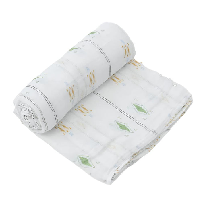 Muslin Swaddle Blanket - Diamond Stripe KIDS - Accessories Little Unicorn   