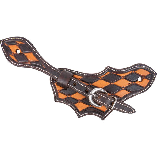 Martin Saddlery Oak Leaf Spur Straps Tack - Spur Straps Martin Saddlery Dyed Detailing  