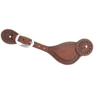 Martin Saddlery Tombstone Spur Straps Tack - Bits, Spurs & Curbs - Spur Straps Martin Saddlery Chocolate Roughout  