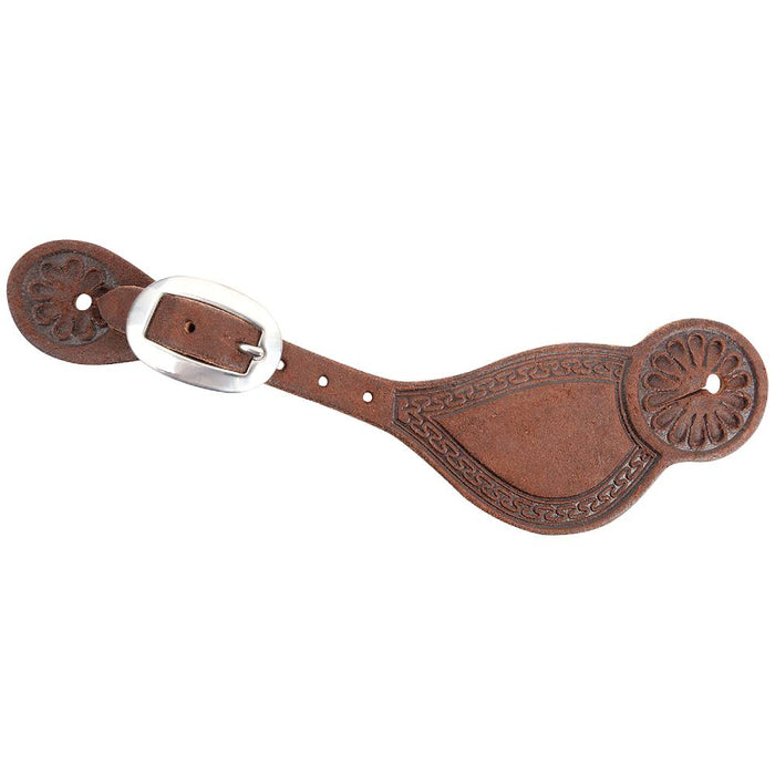 Martin Saddlery Tombstone Spur Straps Tack - Spur Straps Martin Saddlery Chocolate Roughout  