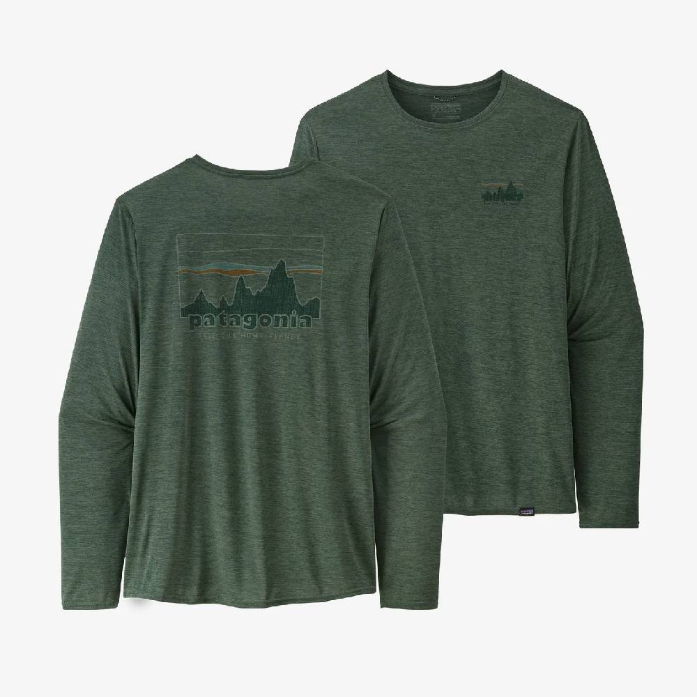 Patagonia Long-Sleeved Capilene Cool Daily Graphic Shirt M , Boardshort Logo: Pinyon Green X-Dye BPIX (Men's)