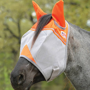 Cashel Animal Rescue Orange Crusader Fly Mask Equine - Fly & Insect Control Cashel Arabian Ear 