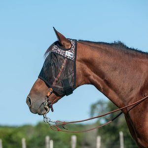 Cashel Quiet Ride Leopard Fly Mask Equine - Fly & Insect Control Cashel Yearling/Large Pony No Ears 