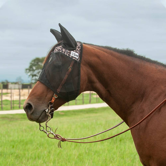 Cashel Quiet Ride Leopard Fly Mask Equine - Fly & Insect Control Cashel Ears Horse