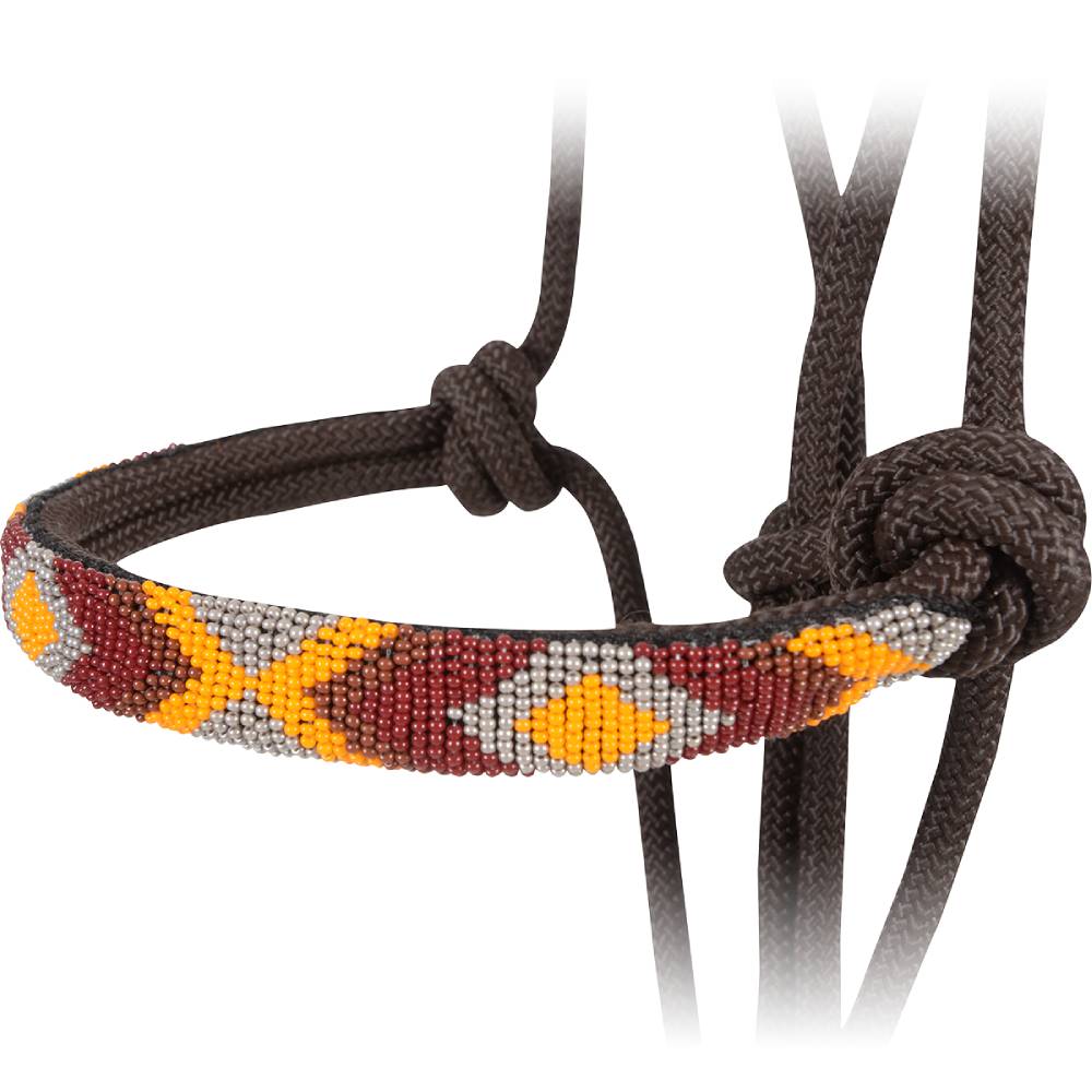 Cashel Beaded Rope Halter with Lead Tack - Halters & Leads Cashel Chocolate