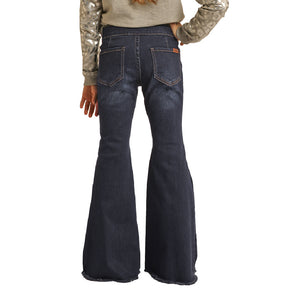 Rock & Roll Denim Girl's Blue Button Bell - Dark Vintage- FINAL SALE KIDS - Girls - Clothing - Jeans Panhandle   