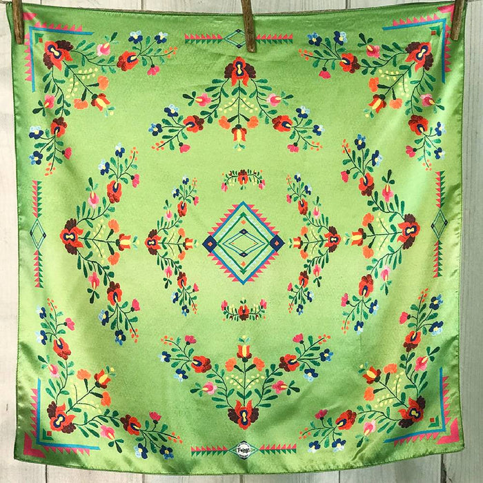 Fringe Scarves "Fiesta" Shorty Scarf - Multiple Colors ACCESSORIES - Additional Accessories - Wild Rags & Scarves Fringe Scarves Neon Green  