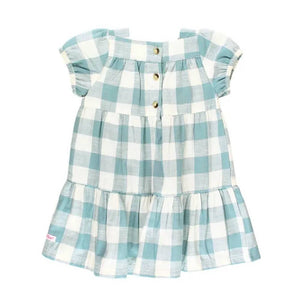 Ruffle Butts Blue Plaid Puff Sleeve Tier Dress KIDS - Baby - Baby Girl Clothing RUFFLE BUTTS/RUGGED BUTTS   