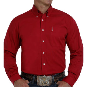 Cinch Men's Solid Red Shirt - Modern Fit MEN - Clothing - Shirts - Long Sleeve Shirts Cinch   