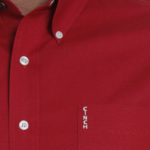 Cinch Men's Solid Red Shirt - Modern Fit MEN - Clothing - Shirts - Long Sleeve Shirts Cinch   