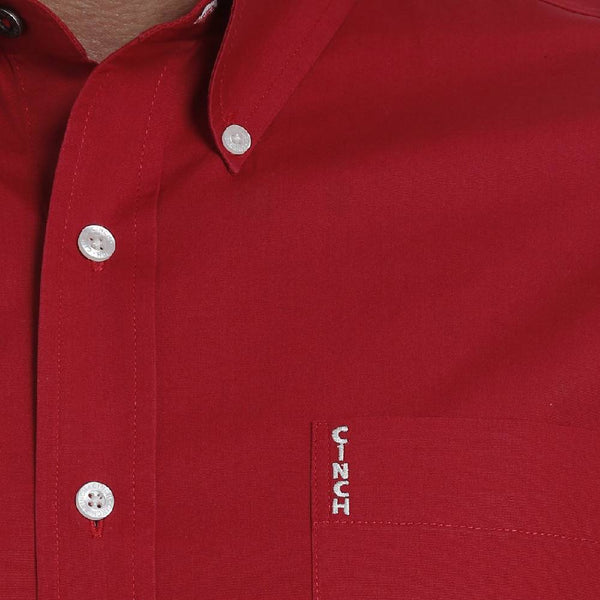 Cinch Men's Solid Red Shirt - Modern Fit - Teskeys