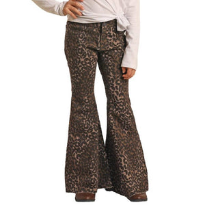 Rock & Roll Denim Girl's Cheetah Button Bell Chocolate- FINAL SALE KIDS - Girls - Clothing - Jeans Panhandle   